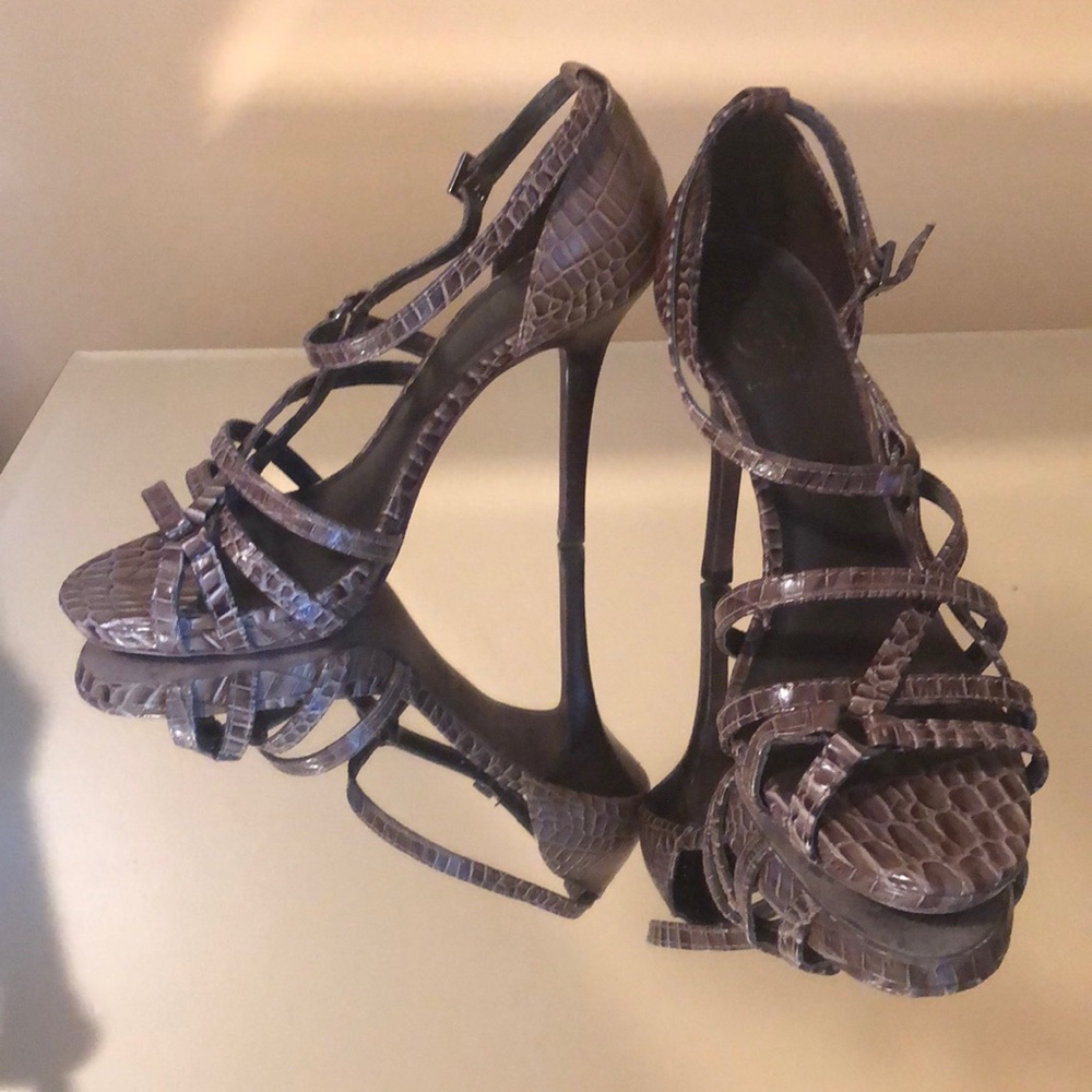 Fabulous Tory Burch leather strappy heels.
